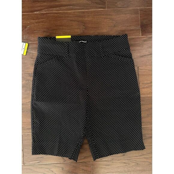 Hilary Radley Stretch Polka Dot Long Shorts Small - Picture 1 of 4